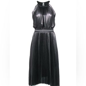 Bailey 44 - Silver Gunmetal Pleated Midi Dress